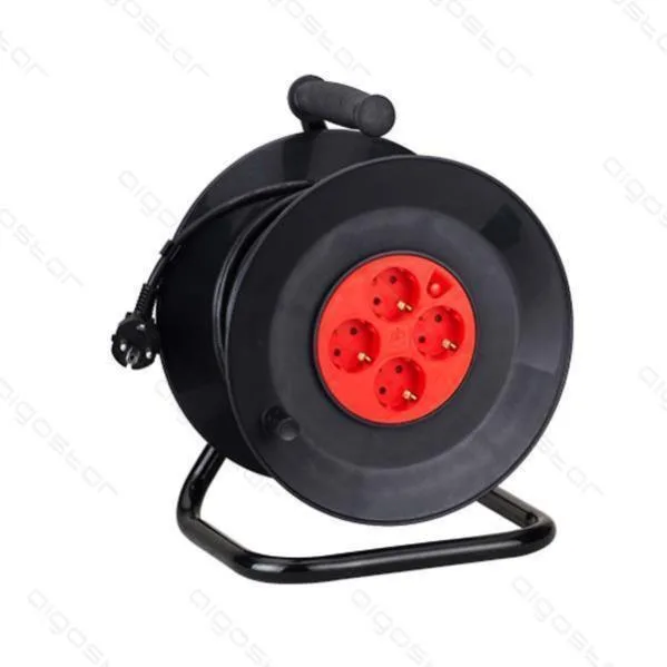Aigostar extension enrrollable 4 vias 50m negra