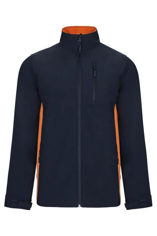 Cazadora soft shell bicolor velilla - azul navy/naranja - 2xl