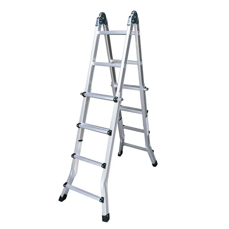 Escalera telescópica multifuncion de aluminio 2x4+4 peld.