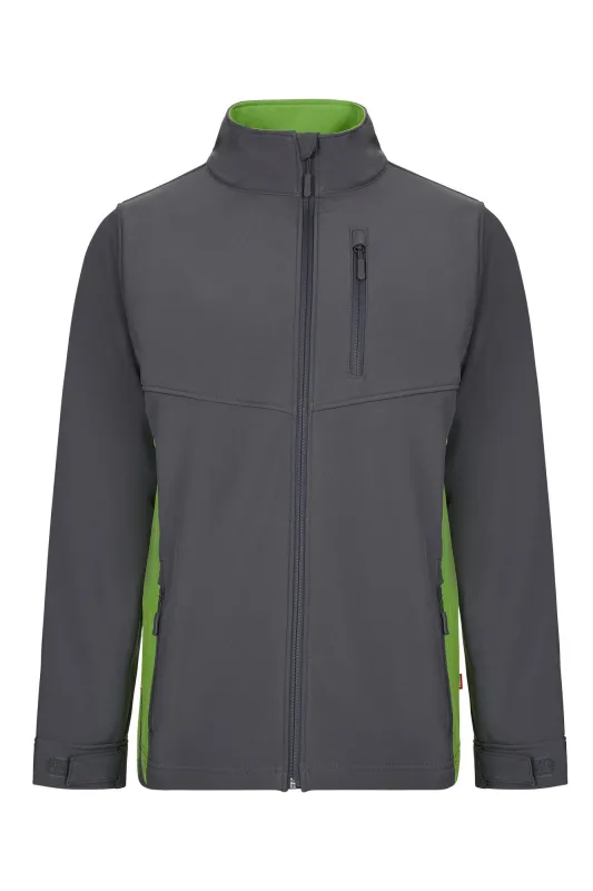 Cazadora soft shell bicolor velilla - gris/verde lima - l
