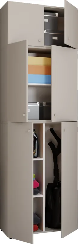 Vcm armarios polivalentes lona gris h. 223 x b. 70 x t. 39 cm