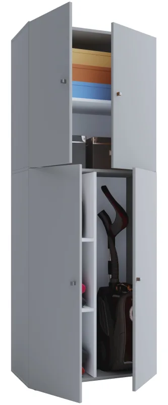 Vcm armarios polivalentes lona gris b. 70 x h. 184 x t. 40 cm
