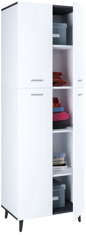 Vcm armarios polivalentes landos blanco / antracita h. 184 x b. 60 x t. 39 cm
