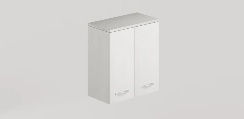 Armario de lavandería suspendido 2 puertas en blanco frassino