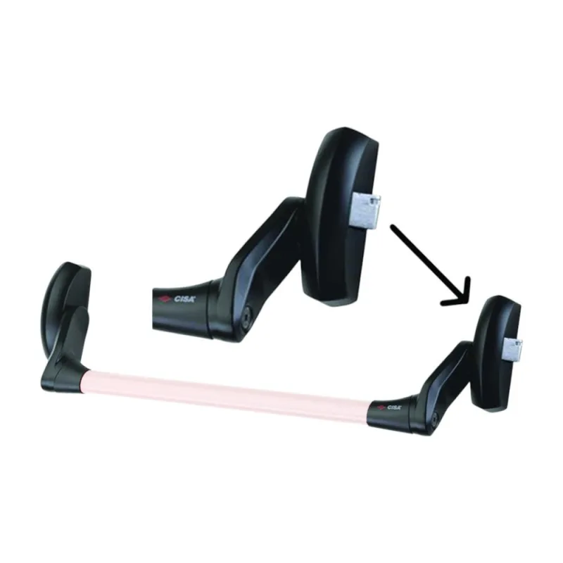 Barra antipánico para puertas con pestillo autoblocante en aluminio pintado icim ce sin barra incluida