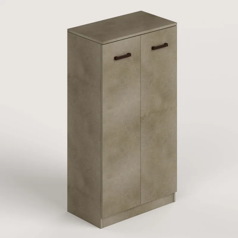 Armario de lavandería con 2 puertas y estantes 71x38x130 cm arcilla