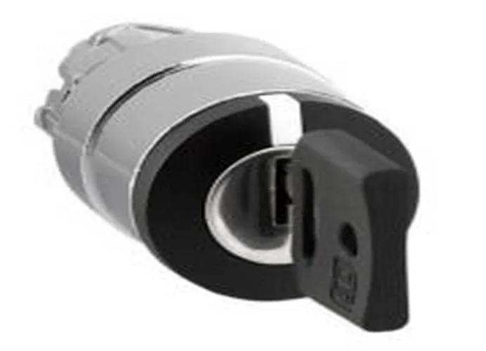 Cabezal selector ø22, 2 posiciones con retorno de llave amarilla, extracción de llave a la izquierda