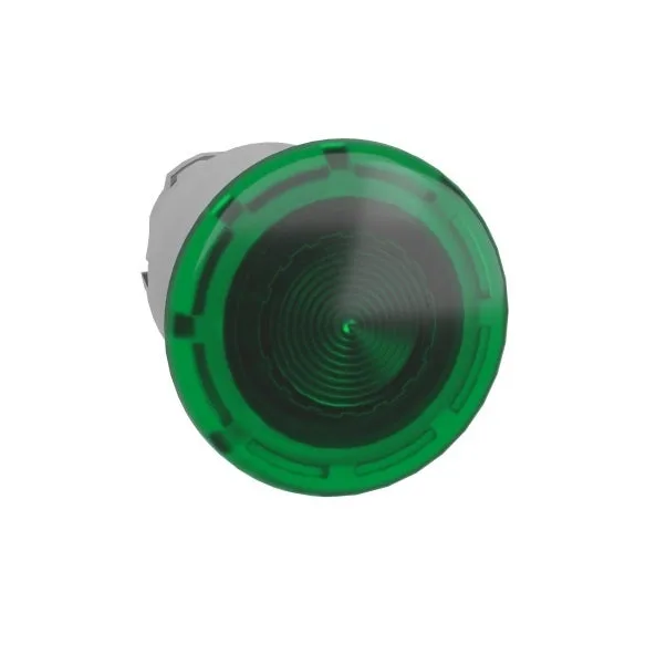 Cabezal pulsador iluminado ø40 ø22 verde para led universal