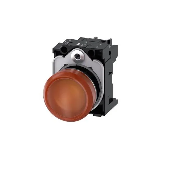 Luces indicadoras, 22 mm, redondas, de metal, pulidas, amarillas