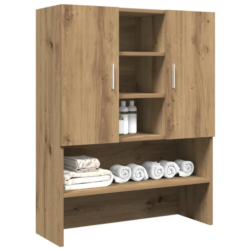 Mueble para lavadora artesanal roble 70,5x25,5x90 cm