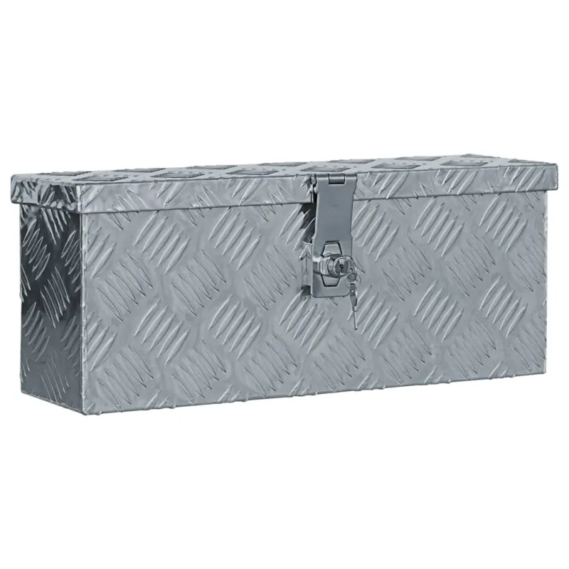 Caja de aluminio 48,5 x 14 x 20 cm plata