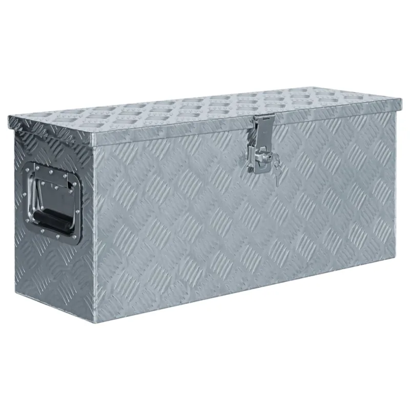 Caja de aluminio 76,5 x 26,5 x 33 cm plata
