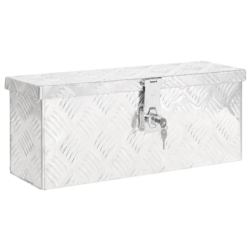 Caja de almacenamiento plata 50x15x20,5 cm aluminio