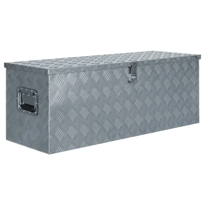 Caja de aluminio 110,5 x 38,5 x 40 cm plata