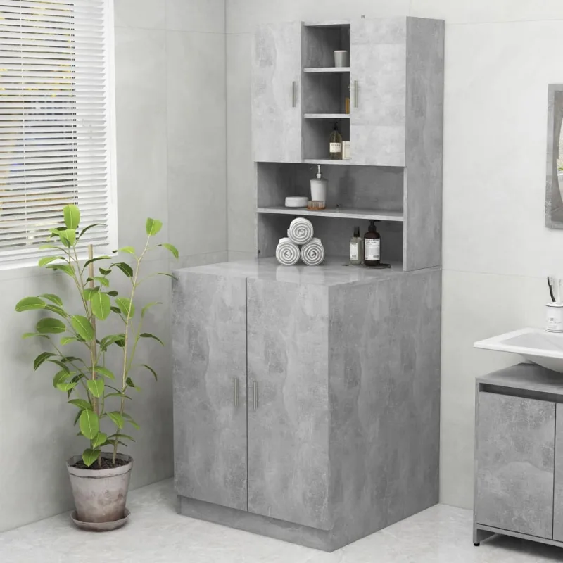 Mueble lavadora gris hormigón 70,5x25,5x90 cm