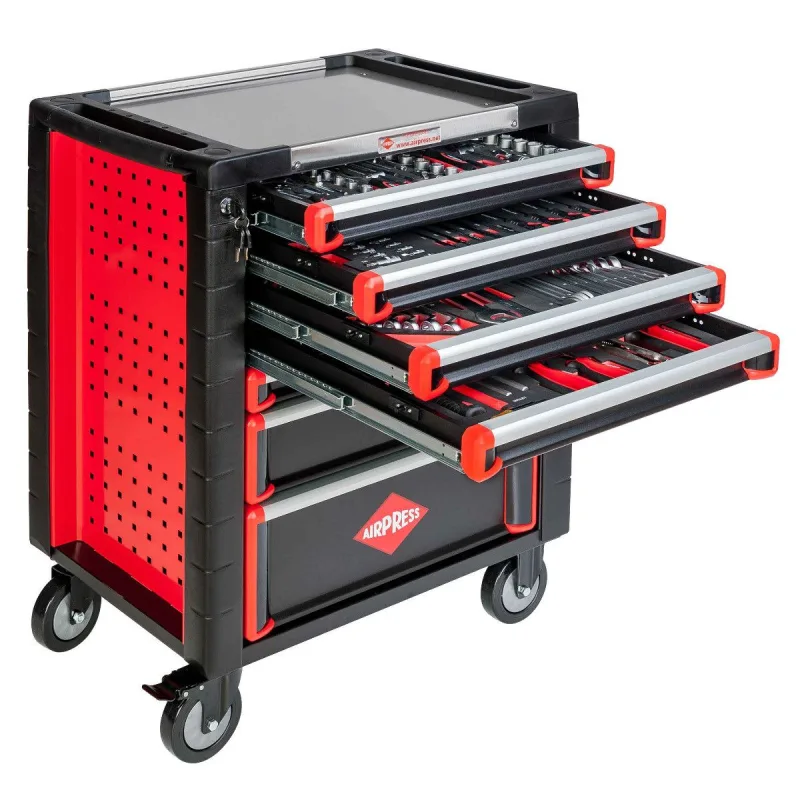 Airpress carro de 217 herramientas de 7 cajones con encimera de metal