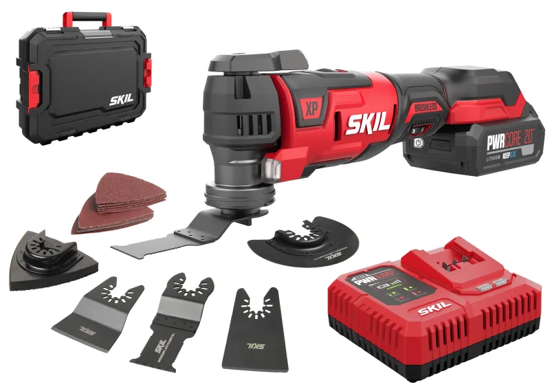 Multiherramienta a batería brushless xp skil 20v - 11000-17000 o.p.m. - 1 batería 2.0 ah - maletín + accessorios