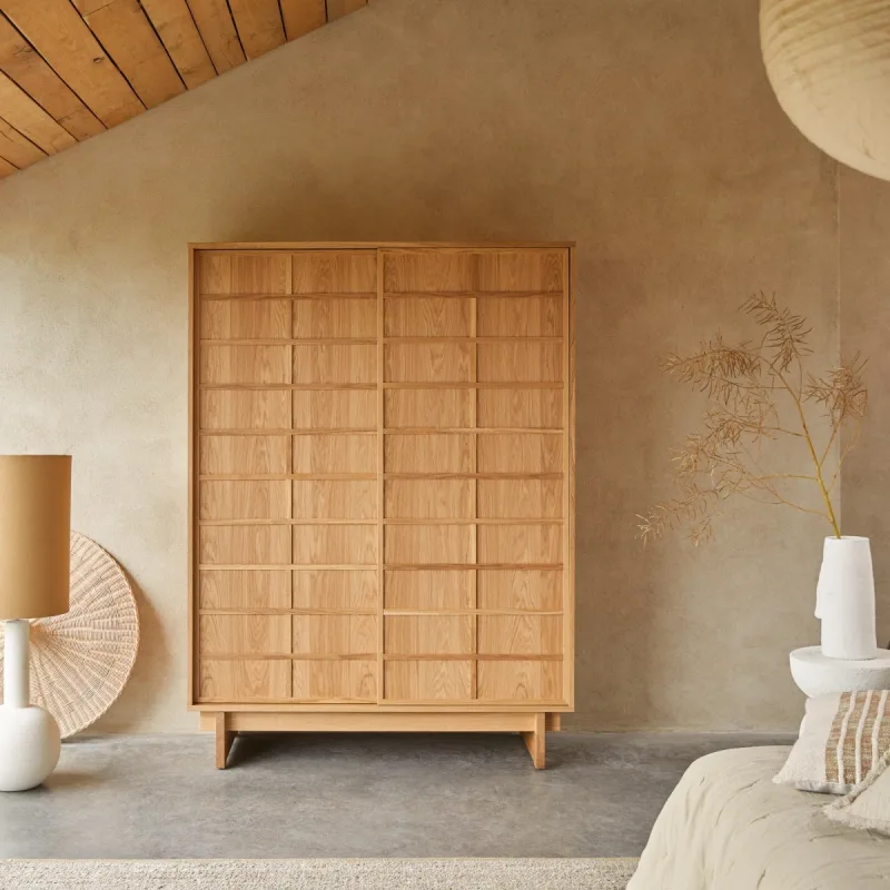 Tikamoon armario de almacenaje de madera de roble miu