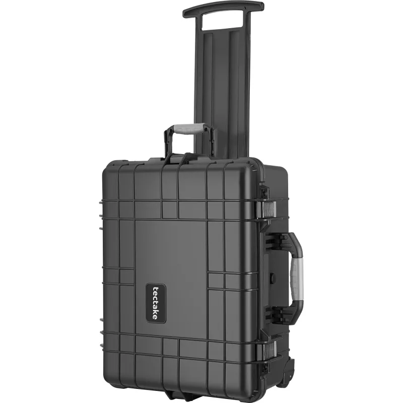 Maletín de transporte de polipropileno con ruedas y asa telescópica, repelente al agua, 45 x 26 x 58 cm, negro tectake