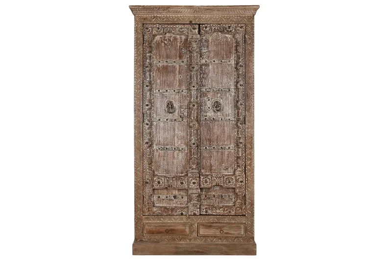 Armario teca 122x51x216 pieza unica natural