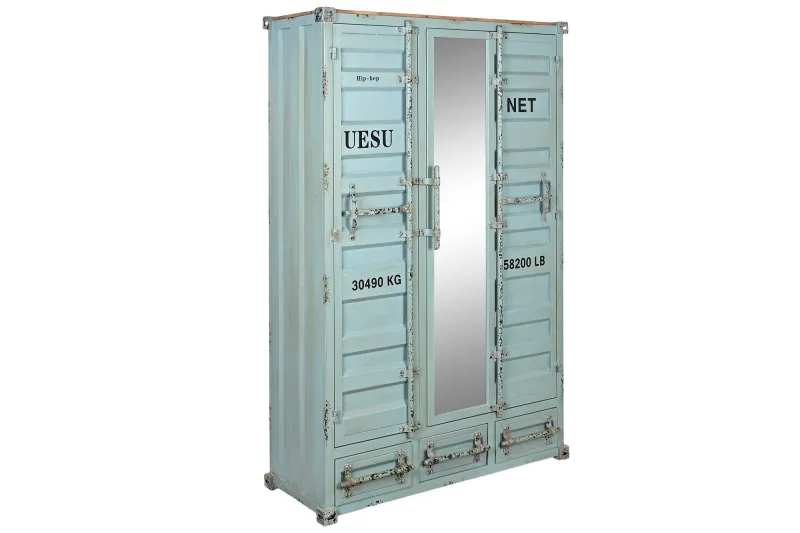 Armario metal 112x46x174 container azul celeste