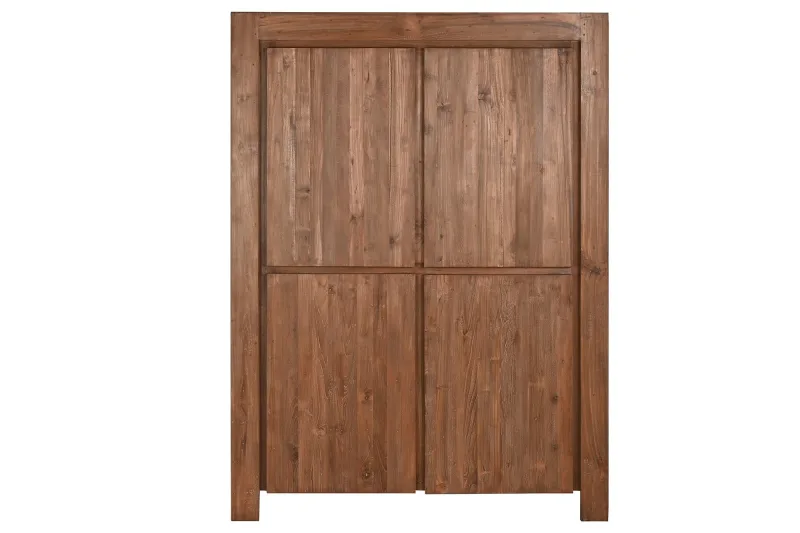 Armario teca reciclada 130x45x180 4 puertas