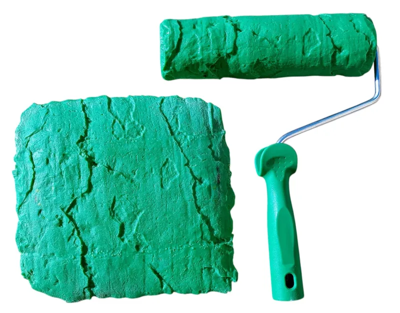 Rodillo + manopla texturizado para mortero, hormigón, tematización hormigón impreso estampado textura tajo