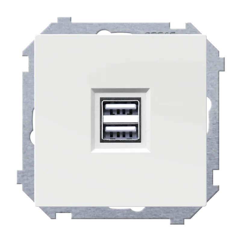 Toma usb doble ceese mediterráneo blanco