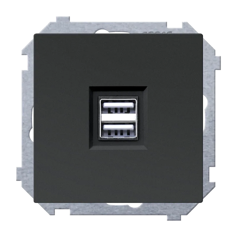 Toma usb doble ceese mediterráneo antracita