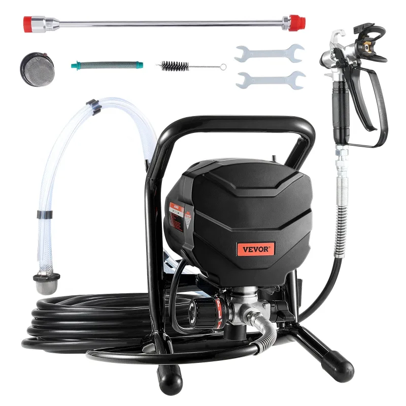 Pulverizador airless 650w,vevor pistola de pintura 3000 psi,alta presión,barra de extensión & kit de limpieza,pintura interior exterior,cercas
