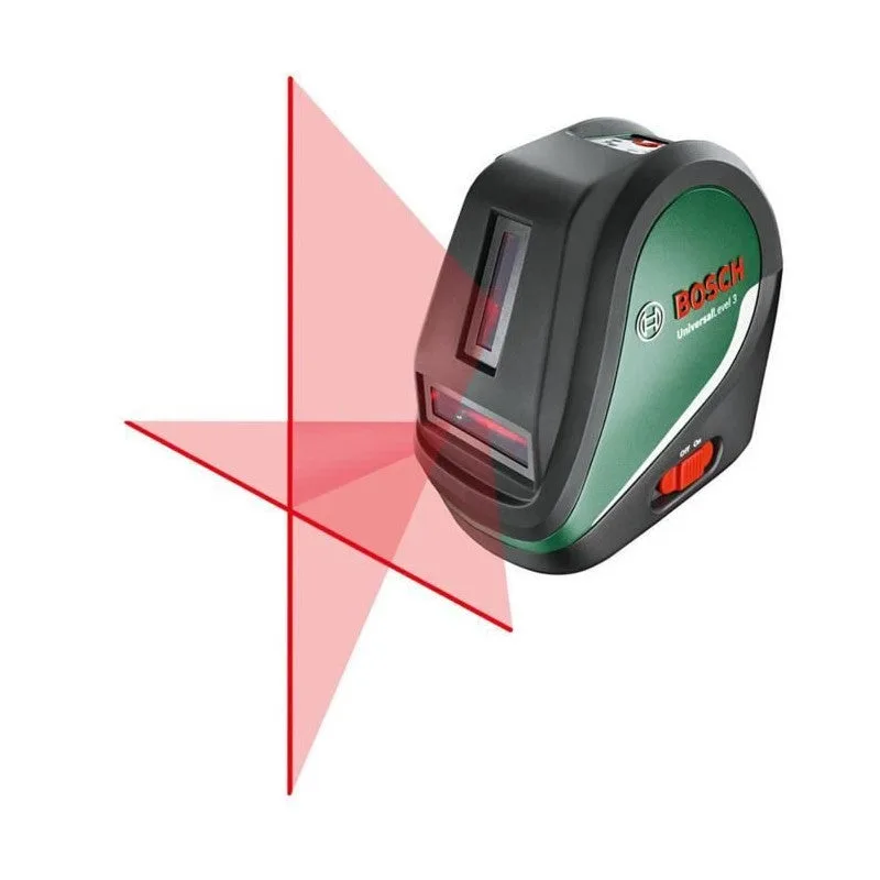 Láser de línea cruzada básico universal de nivel 3 - línea de láser rojo / rango de puntos 10 m