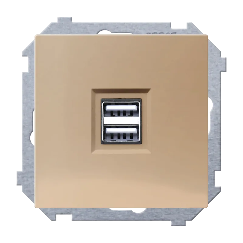 Toma usb doble ceese mediterráneo cobre