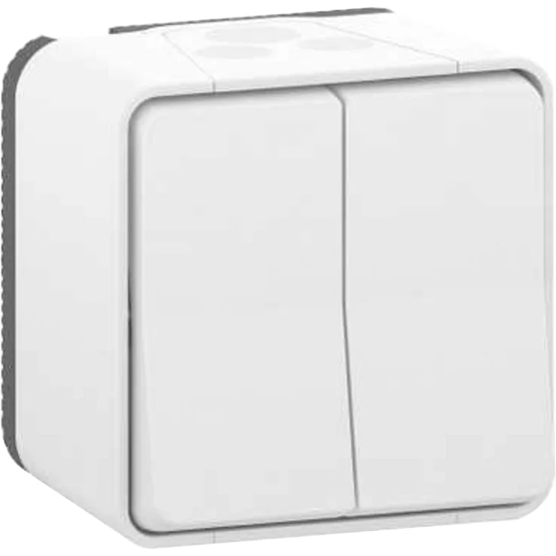 Interruptor doble schneider mureva superficie blanco