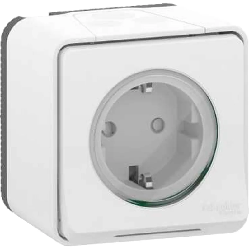 Enchufe schneider mureva superficie blanco