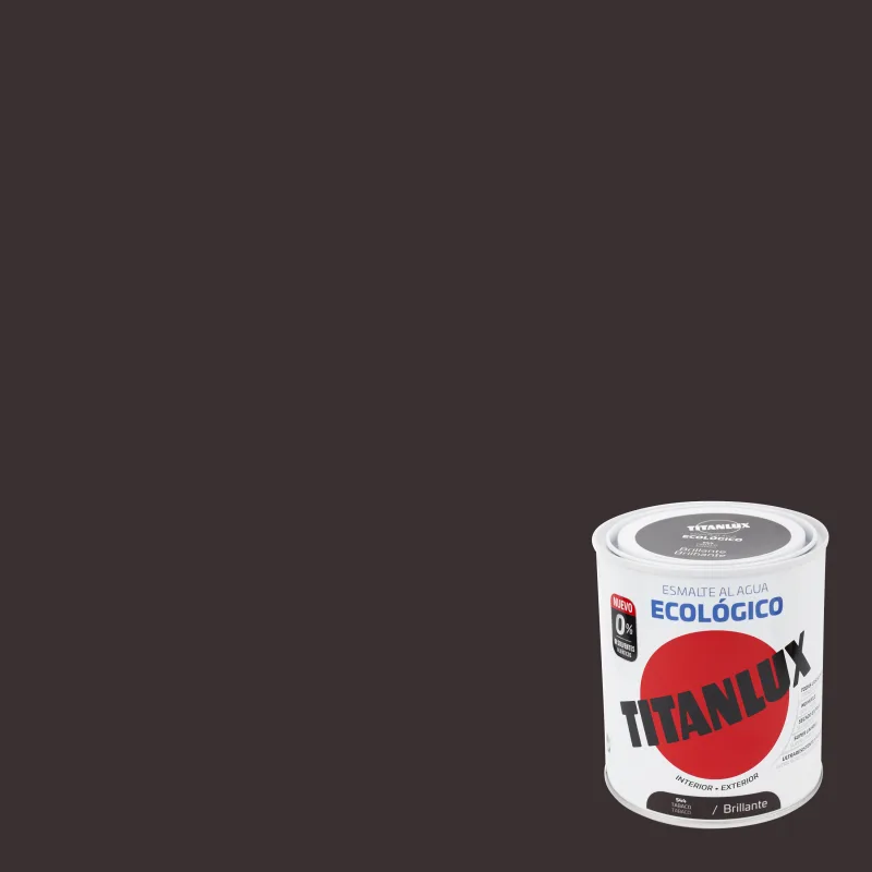 Esmalte de interior ecológico titanlux color tabaco brillante 750ml para puertas, ventanas, radiadores y muebles
