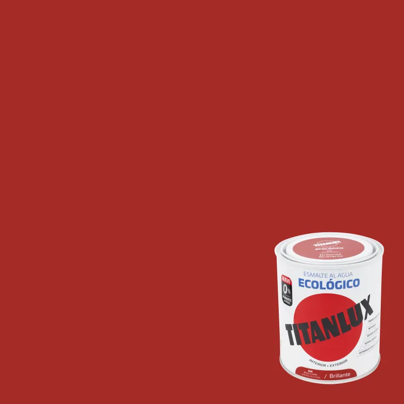 Esmalte de interior ecológico titanlux color rojo china brillante 750ml para puertas, ventanas, radiadores y muebles