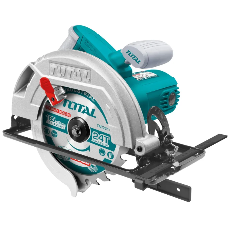 Total tools - sierra circular de cable con potencia de 1400 w | diámetro de 185 mm | velocidad 4800 rpm | herramienta cortar metal y madera con ajuste