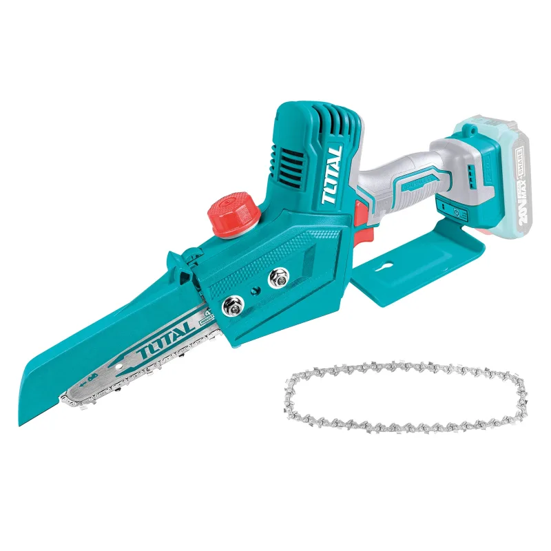 Total tools - sierra mini de cadena a batería p20s de 20 v | motor brushless | inalámbrica | herramienta para cortar madera | para jardinería | incluy