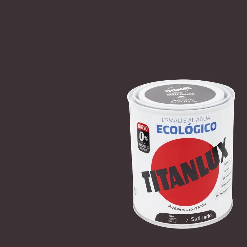 Esmalte de interior ecológico titanlux color tabaco satinado 750ml para puertas, ventanas, radiadores y muebles