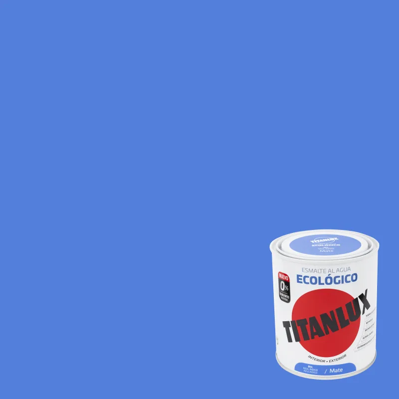 Esmalte de interior ecológico titanlux color azul índigo mate 750ml para puertas, ventanas, radiadores y muebles