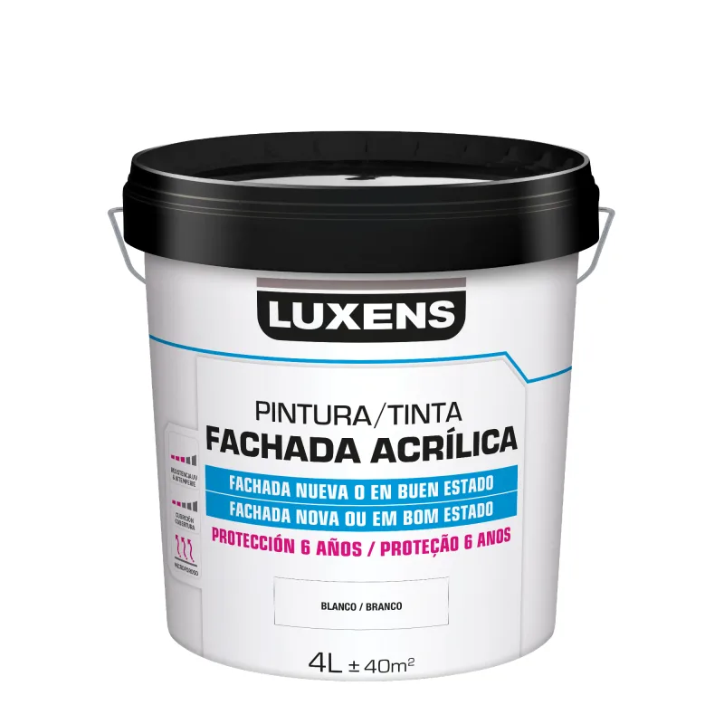 Pintura exterior color verde para hormigón, fachada luxens mate 4l base agua antigoteo