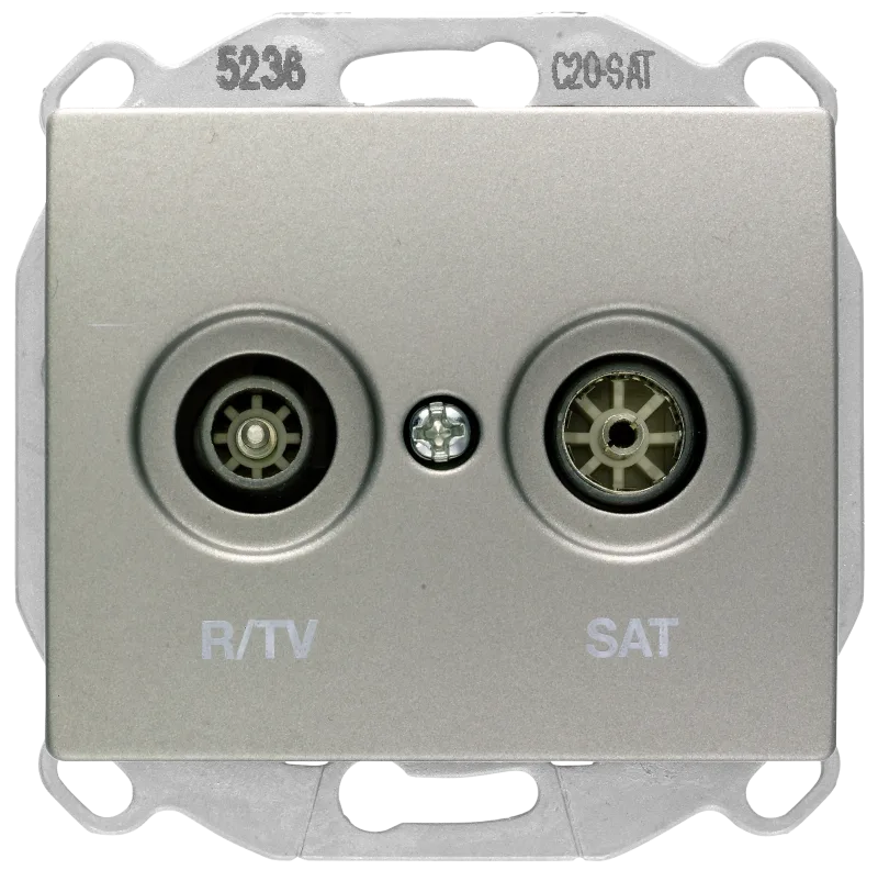 Toma de tv-satélite bjc iris aluminio
