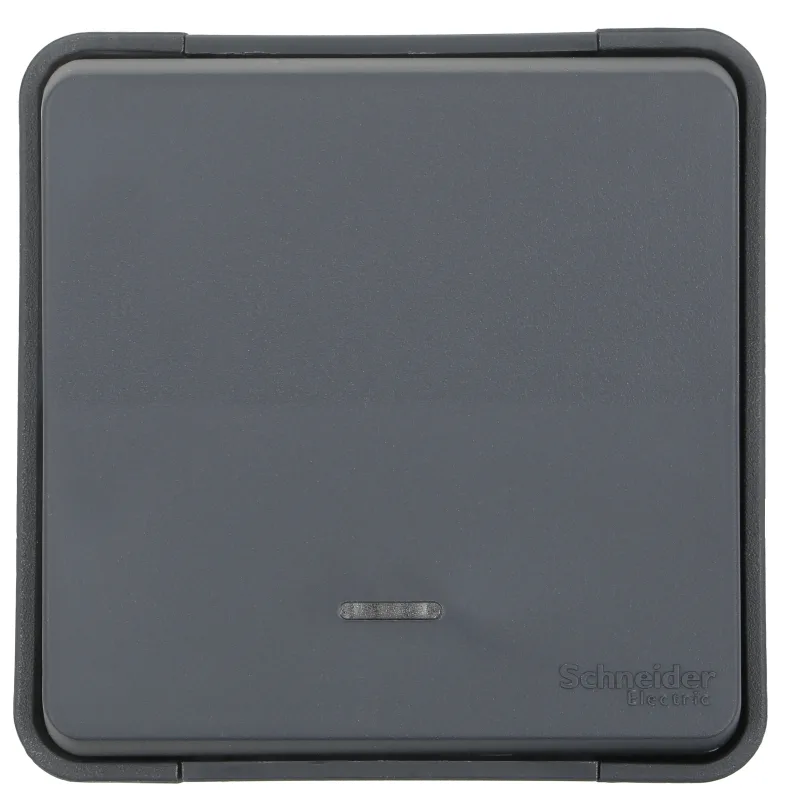 Interruptor led schneider mureva superficie gris
