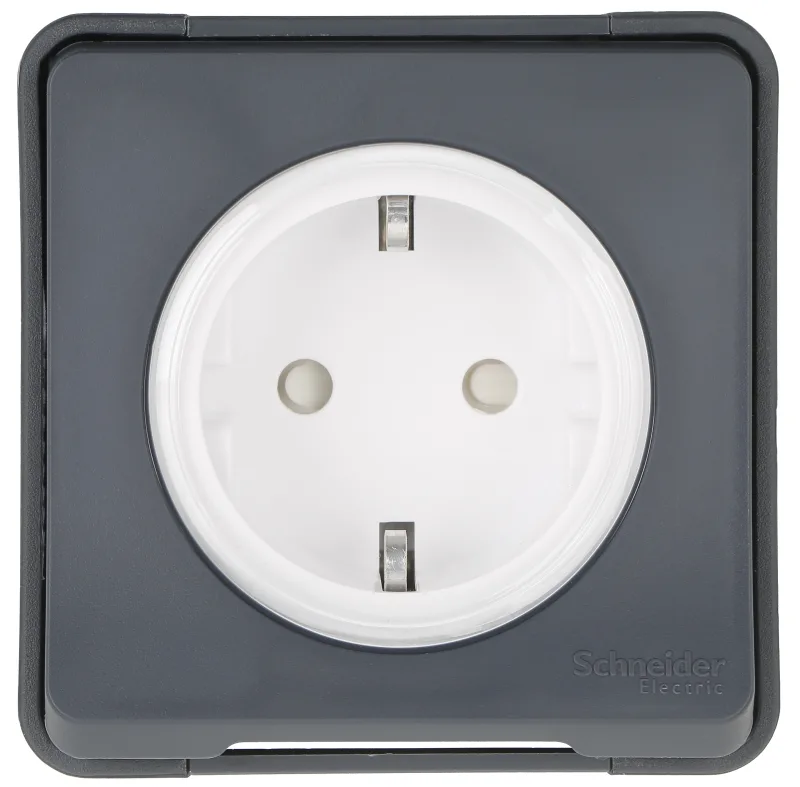 Enchufe schneider mureva superficie gris