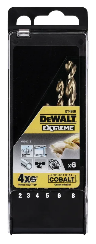 Juego 6 brocas dewalt dt4956 de 2-3-4-5-6-8mm