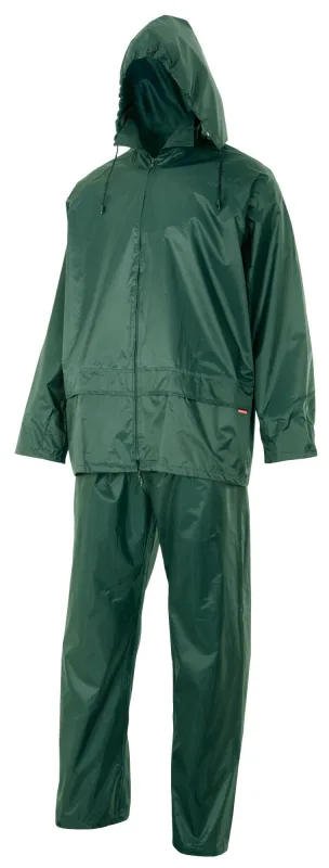Traje lluvia dos piezas capucha oculta velilla - verde - m