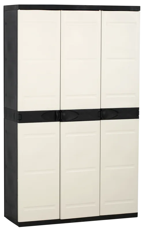 Armario escobero de resina titanium 105x176x44 cm color negro 3 puertas