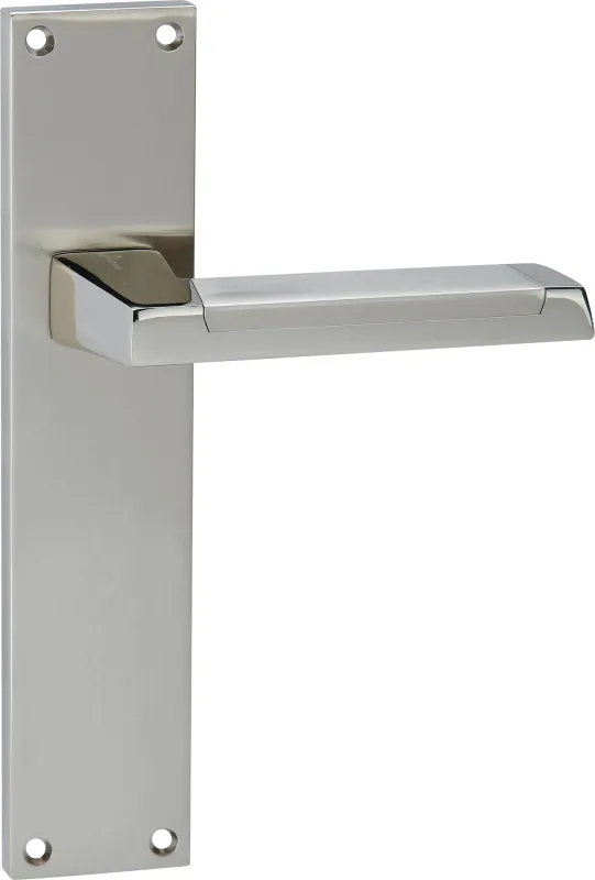 Manilla con placa para puerta en zamak niquel satinado