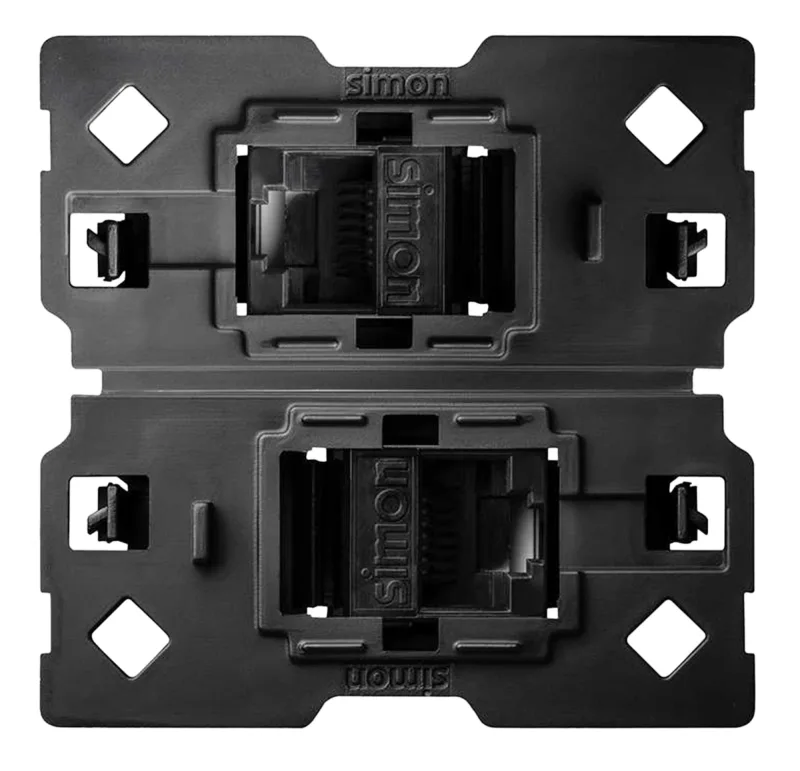Toma de red doble cat6 simon 100 negro