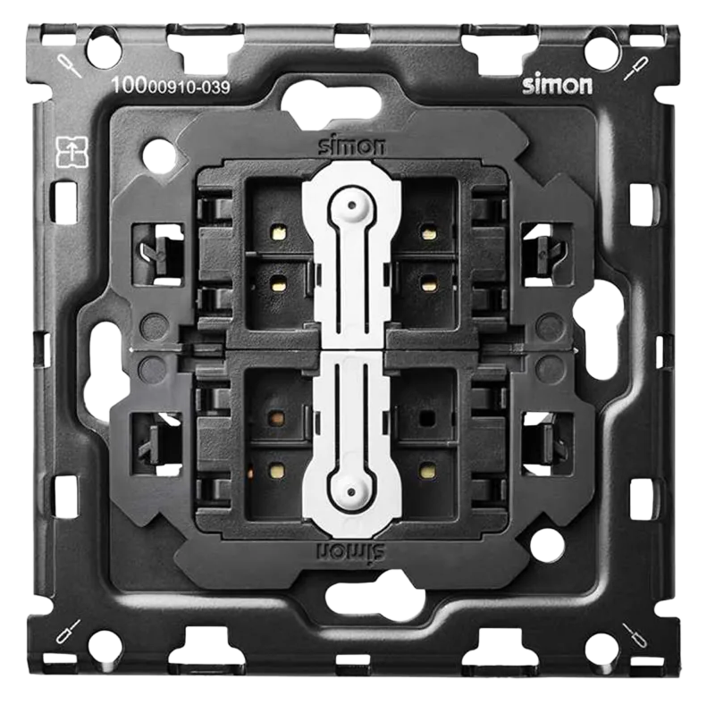Kit enchufe doble blanco cruzam+bast simon 100
